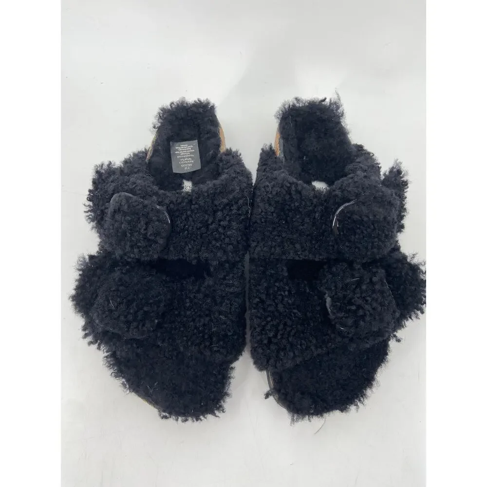 Papillio by Birkenstock Arizona Big Buckle Genuine Shearling Slide Sandal 7 NWOB